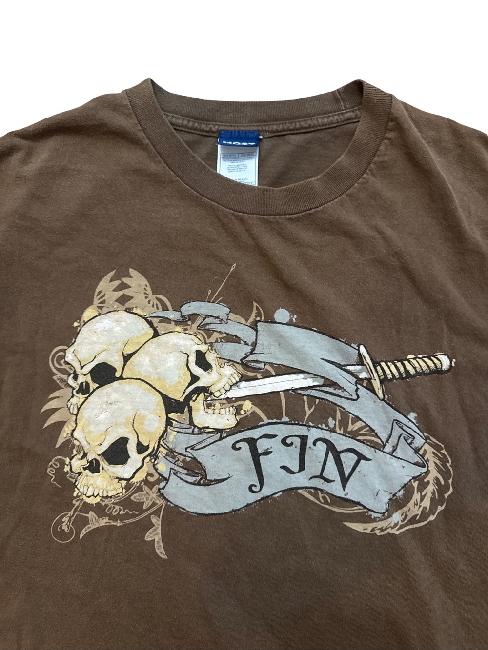 Vintage Skull Dagger Brown Men’s T-Shirt Size 2XL Y2K Vintage Skater Grunge Wear